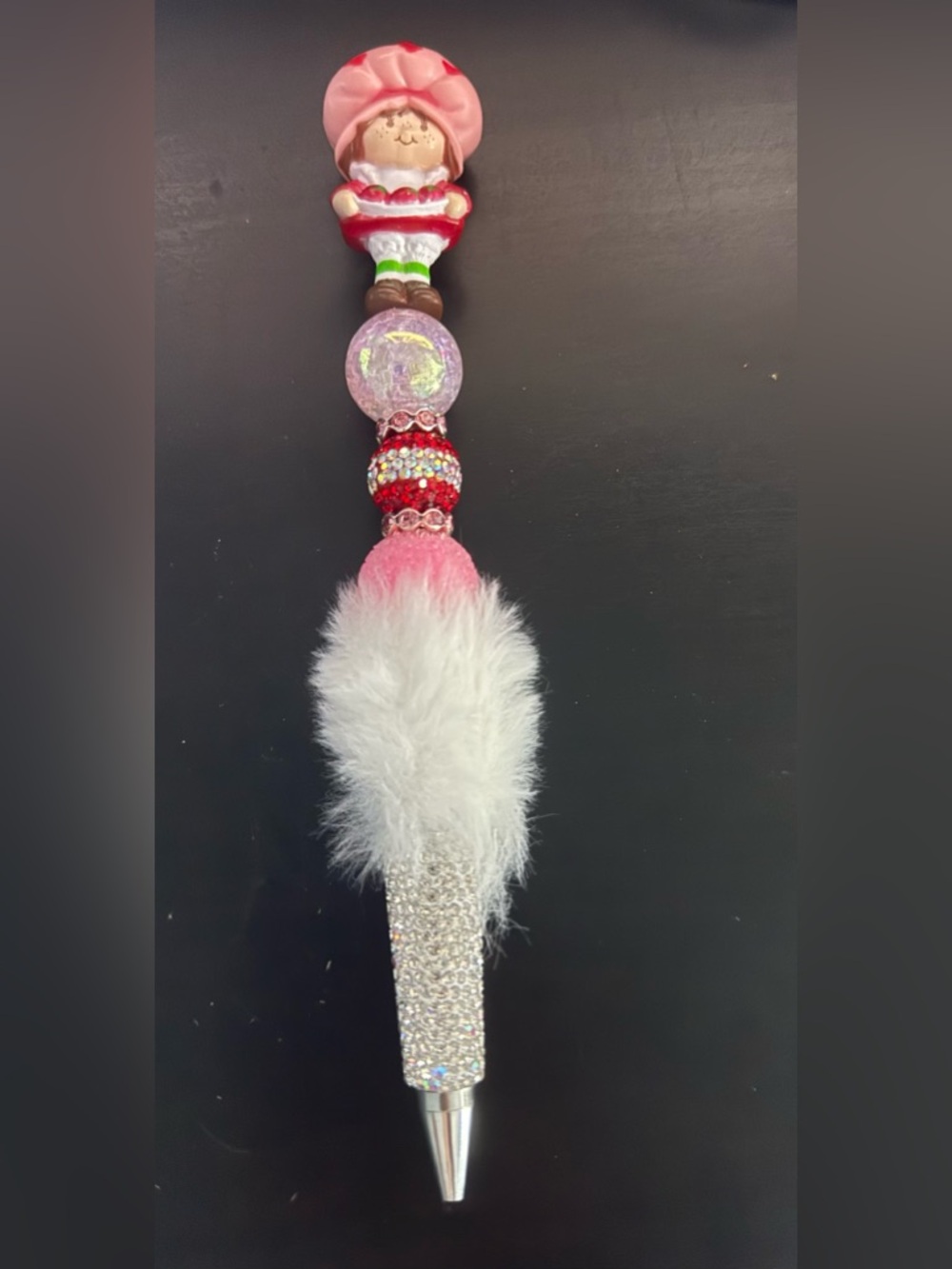 Strawberry Shortcake Furry Beaded Pen